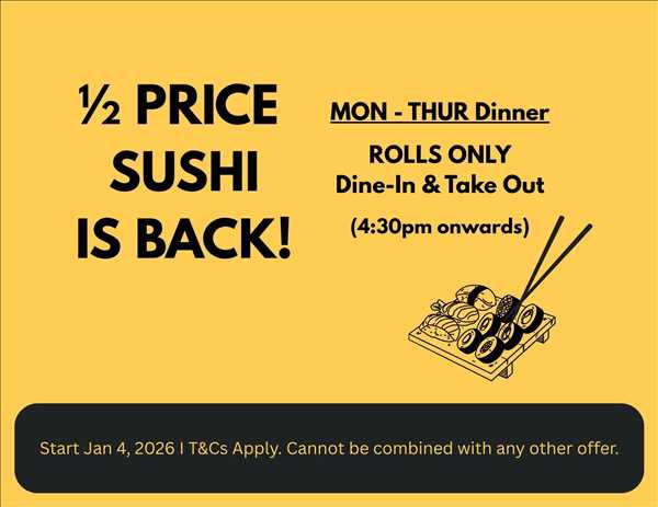 Half Price Mon - Thur